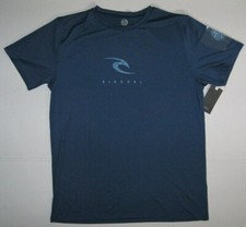 New Rip Curl Men's Icons Short Sleeve UV Tee Navy UPF 50 Size L, XL