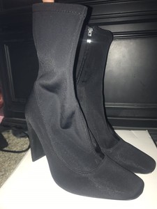 sock heel boots black