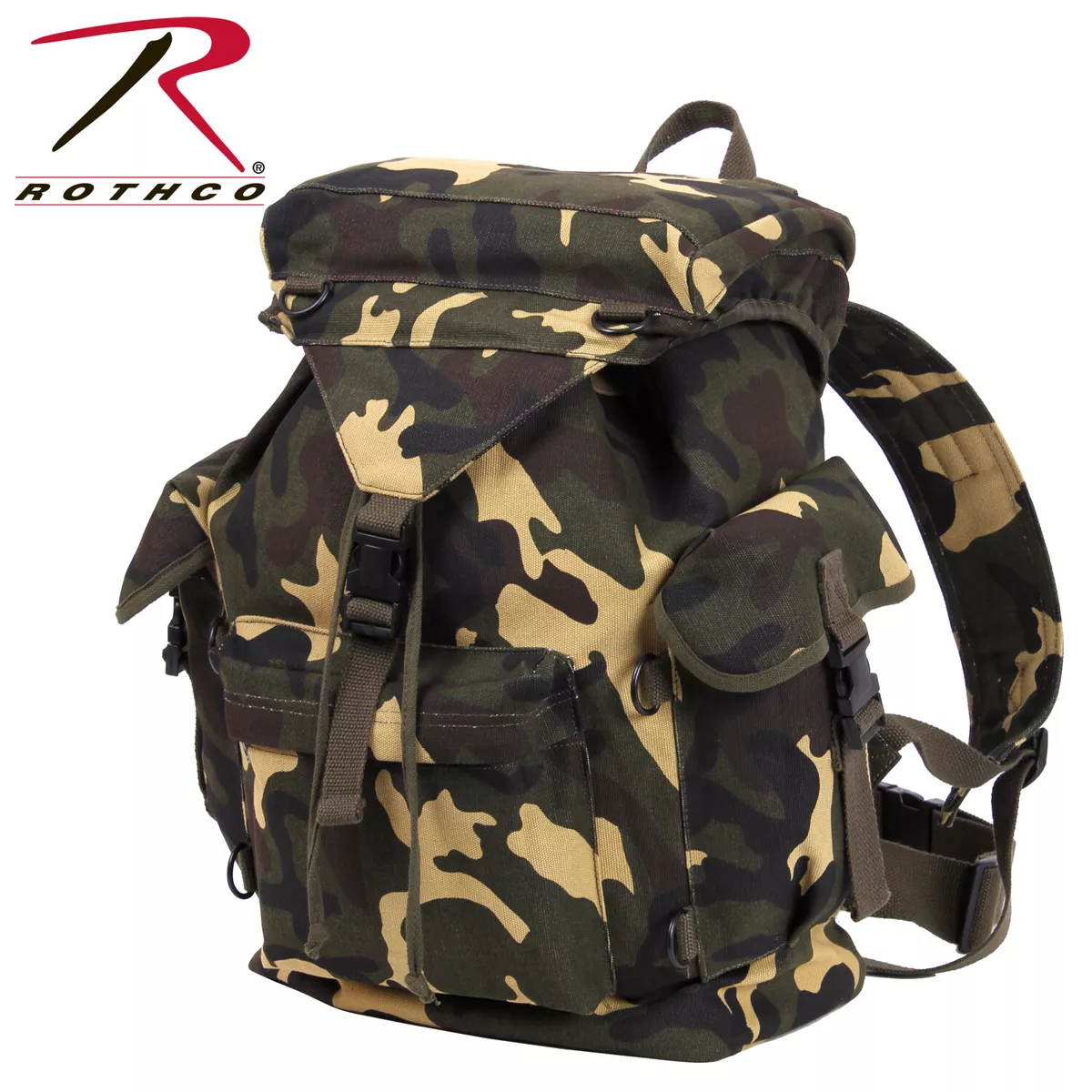 Camo canvas backpack on sale
