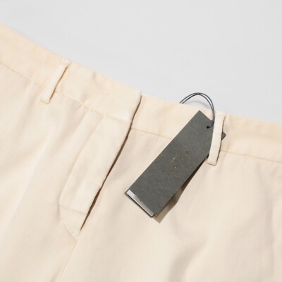 Boglioli NWT Pants Size 40 US 4 in Solid Beige Cotton Blend Made in Italy