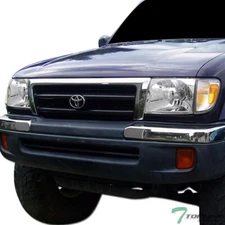 Topline For 1997-2000 Toyota Tacoma Chrome Housing Crystal Headlights Pair KS
