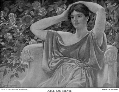 Dolce Far Niente Sweet Idleness Magazine Illustration by Will H. Low from 1892