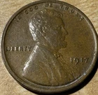 1917 BN Lincoln Wheat Cent Penny - VF - #2051