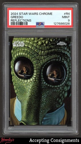 2024 Topps Chrome Star Wars Reflections #R4 Greedo SP PSA 9 Mint - Picture 1 of 2