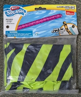 Wham-O Splash Inflatable Water Noodle New Linking Pool Tube 6 Ft Green Leopard
