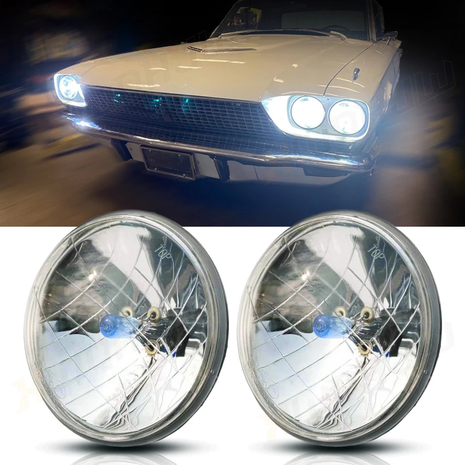 4 piezas para Dodge Coronet 1959-1974 53/4 5,75" faros redondos H4 bombillas altas/bajas Foto 2 de 4