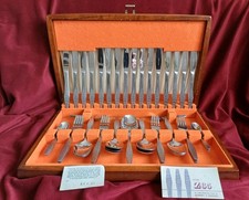 VINTAGE 66 PIECES ASHBERRY OF SHEFFIELD CUTLERY SET COMPLETE 1965 SAVOY Z65 CASE