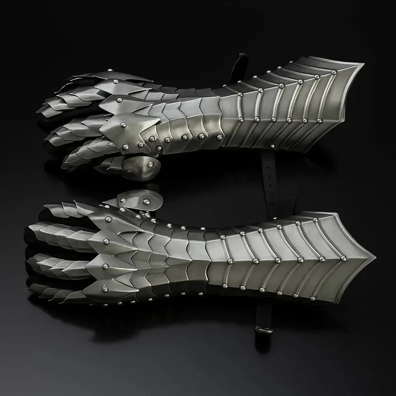 Перчатки рыцаря Nazgul: средневековые стальные перчатки - доспехи для косплея LARP - Изображение 4 из 4