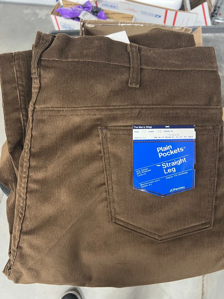 Vintage Corduroy Pants 👖 Men’s 42  Boot Cut JC Penny NWT Foto 3 de 4