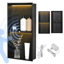 Double Recessed Shower Niche Ready to Tile Combo Waterproof 12.6 x 24.7 inch