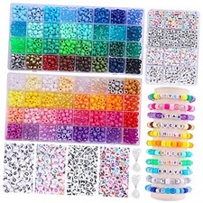 2350pcs, 64 Colors, Pony Beads for Bracelet Making Kit, Rainbow 64 colors