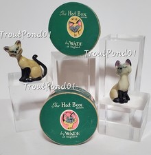 Wade Whimsies 2 Figurines Disney Si Am + Hat Box Lady and the Tramp Siamese Cats