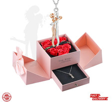 Gifts for Him Her Boyfriend Girlfriend, Preserved Faux Roses with Couple Hug