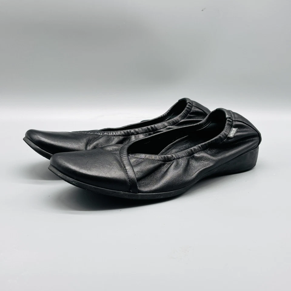 Zapatos Mephisto Mujer 9 Cuero Negro Air Relax Ballet Cuña Plana Cómodos Elastizados Foto 3 de 4