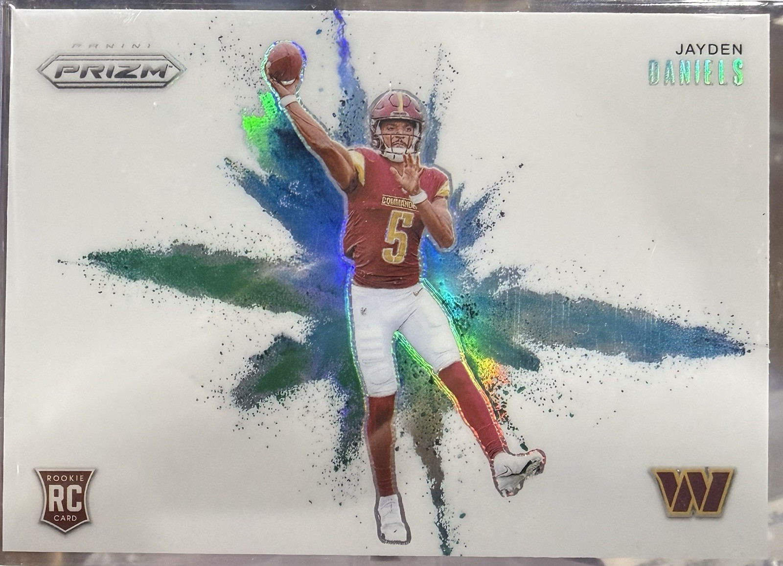 Jayden Daniels 2024 Panini Prizm #3 Color Blast SSP Rookie RC