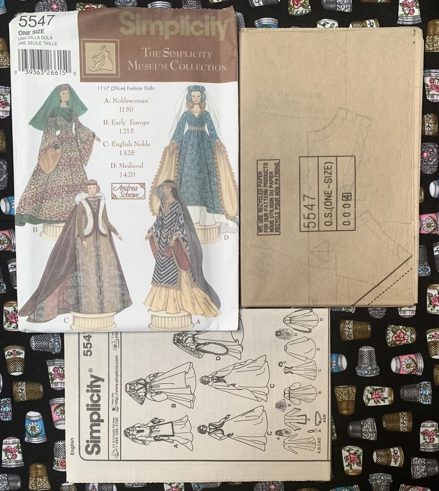 *OOP* Simplicity #5547 Doll Museum Collection Pattern for 11 1/2” fashion dolls - Image 3 of 3