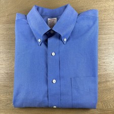 Brooks Brothers Shirt L/XL 16.5-34 Blue Madison Fit Oxford L/S Button Down OCBD