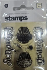 Clear stamps Basic Grey mini stamp set Cupcakes Surprise Celebrate 