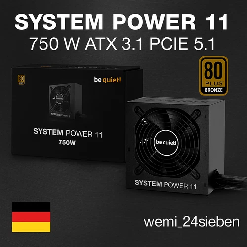 Be Quiet System Power 11 750 Watt Netzteil ATX 3 1 PCIe 5 1  PC Stromversorgung