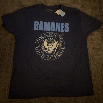 RAMONES T-Shirt Blue Mens 2XL  Rock N' Roll High School  Band Tee NWT Rare