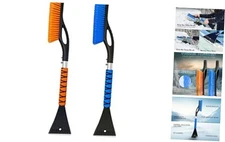  27" Car Snow Brush and Ice Scrapers for Car Windshield (2 Pack) Blue & Orange