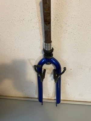 gebrauchte   starrgabel 28 zoll,blau A-HEAD 240mm schaft mit bremse+ steuersatz - Bild 1 von 4
