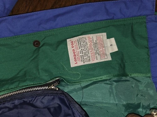London Fog Men's Full Zip Nylon Jacket w/ Pockets Stand-Up Collar Blue/Green S image 9