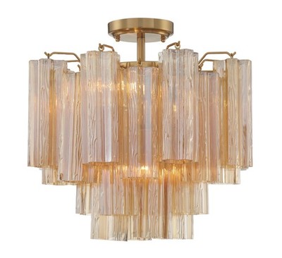 Crystorama Lighting Group ADD-300-AM_CEILING Addis 4 Light 18''W - Brass