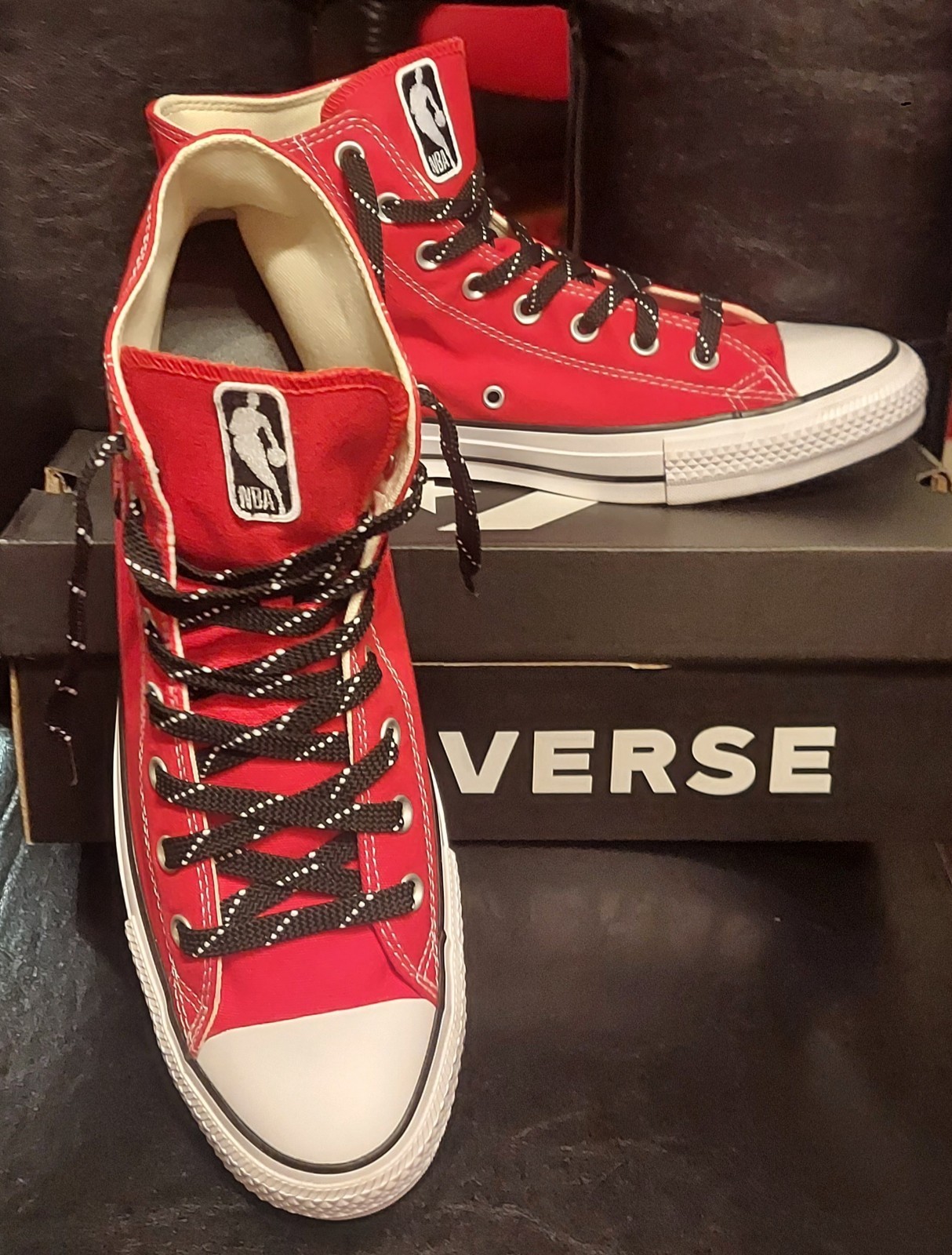 Converse All Star Hi Chicago Bulls NBA Custom Red High Top Men's US 12 M9621 thumbnail 6