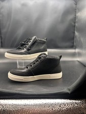 Steve Madden JGATE Black Leather Side Zip High Top Sneakers Kid s Size 2