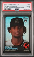 2022 Topps Heritage High Number Edward Cabrera #657 Chrome Black Bordered 49/73