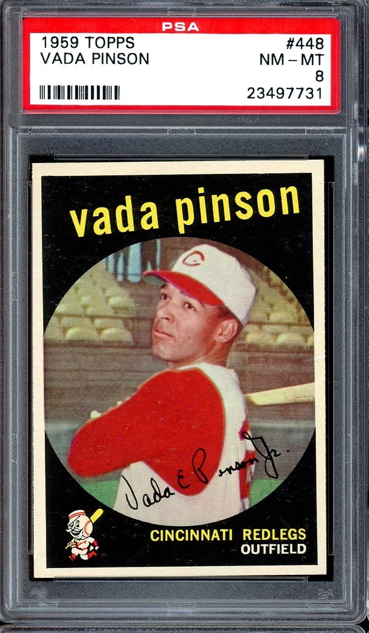 1959 Topps Baseball #448 Vada Pinson PSA 8