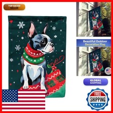 Caroline's Treasures DAC3389CHF Boston Terrier Christmas House Flag Large Porch