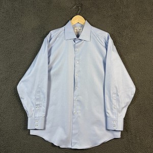 Brooks Brothers Dress Shirt Mens 16.5 34 Blue Madison Fit Thomas Mason Preppy