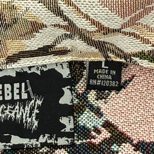 Rebel Vengeance Tapestry Jacket Mens Large Camo Duck Print Button Up Shirt NWT image 5