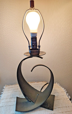 Hubbardton Forge Vermont Hand Forged Steel Table Lamp #272674C Sculptural Curves