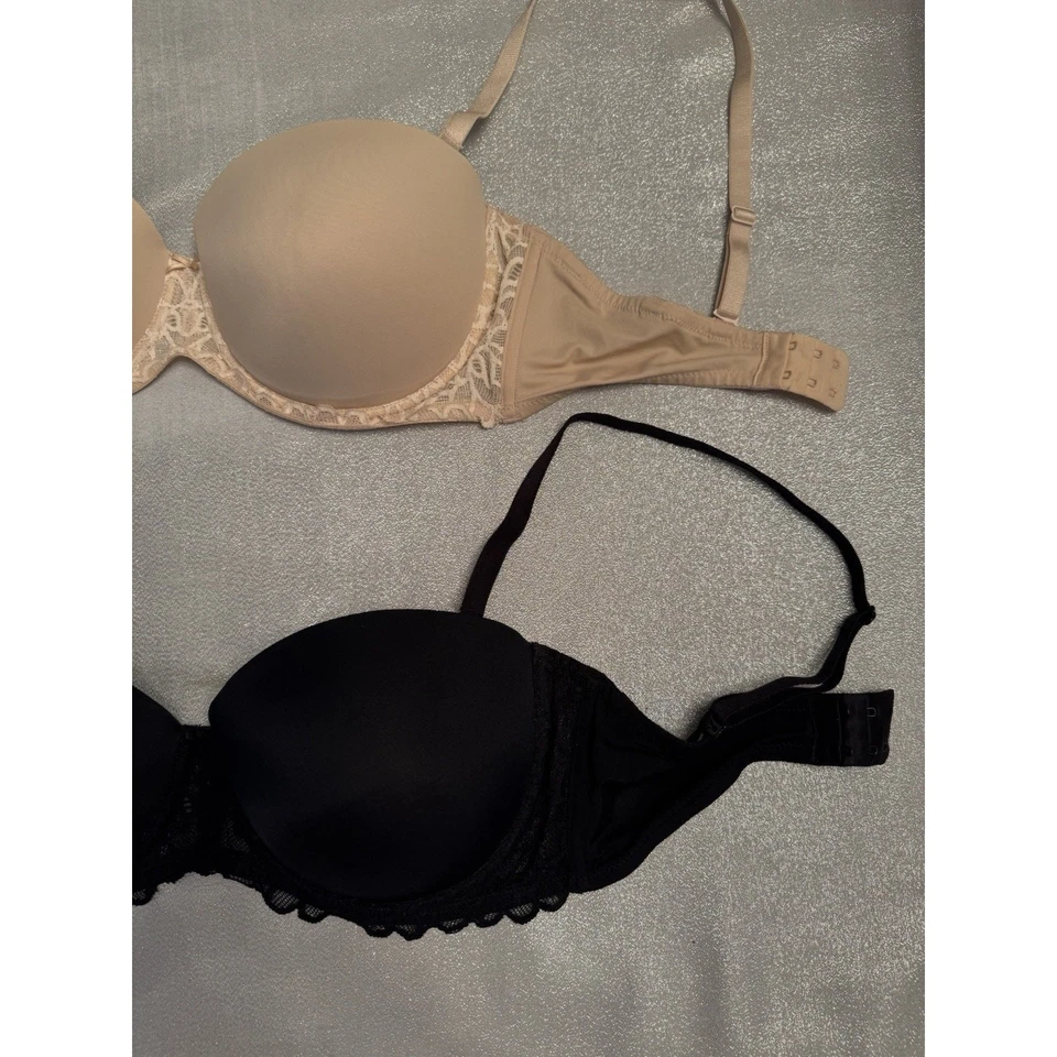 So Intimates 36D Lote de 2 Sujetadores Negros Nude Correas Extraíbles Foto 3 de 4