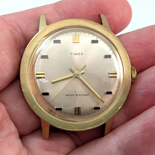 1972 TIMEX Marlin Salmon Dial Vintage  Men's 35mm Watch Movement PARTS or REPAIR