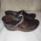 Dansko Women's Brown Crackle Leather Slip-On Clog Wedge Closed Toe 8 — photo 5