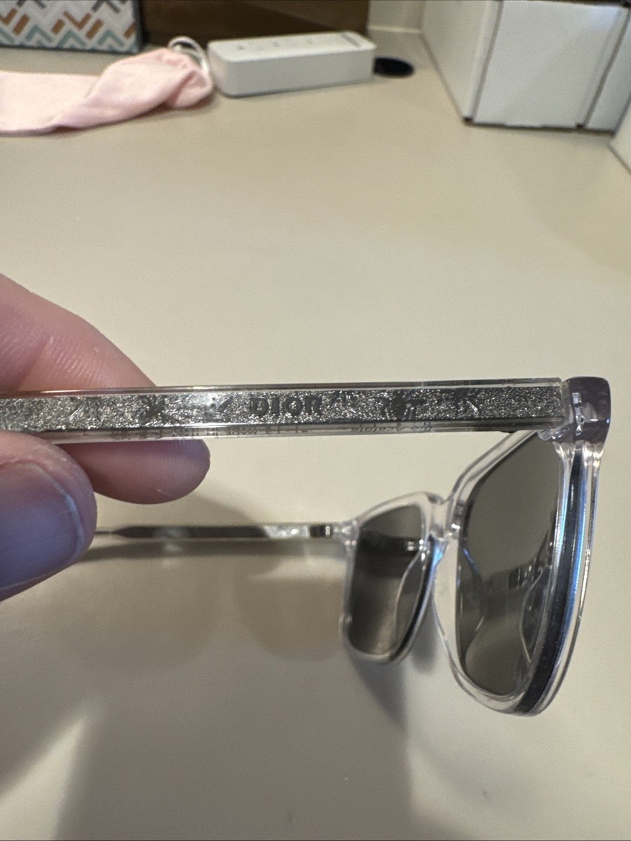 CHRISTIAN DIOR InDior S11 85A4 AUTHENTIC SUNGLASSES Clear/ Gray