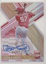 2019 Panini Elite Extra Edition Status Red Die-Cut 50/75 Jhon Torres Auto ew1