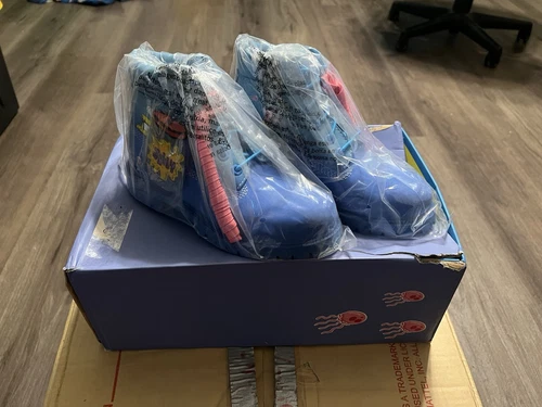 SpongeBob Timberland Premium Youth taglia 2 impermeabile blu brillante nabuk