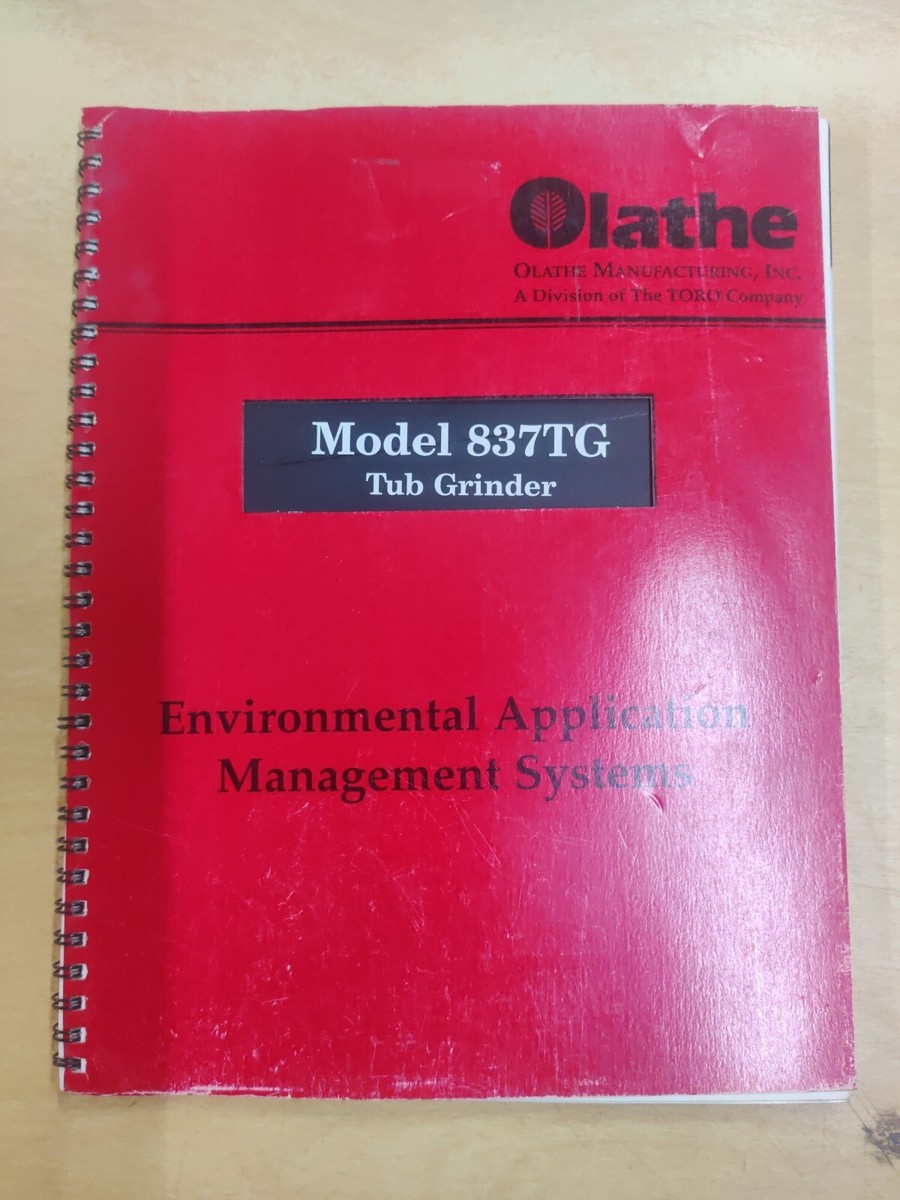 Olathe Model 837TG Tub Grinder Enviromental Application Management
