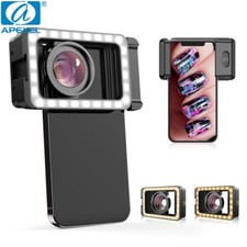 APEXEL New Macro Lens 15X Phone Camera Photography MicroLens With LED Fill Light