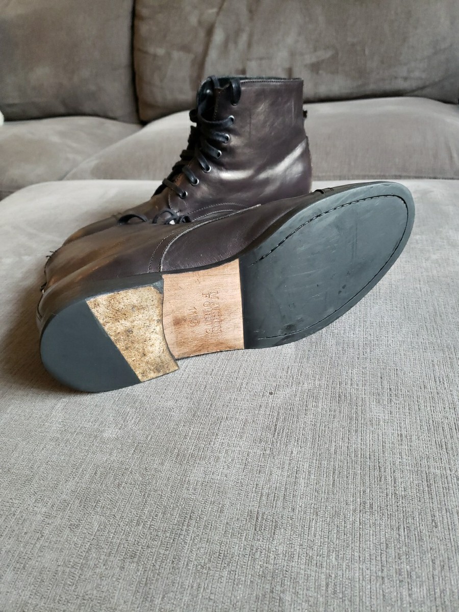Size 11.5 Mens Leather Ankle Boots- Maison Forte Chocolate  display picture 1