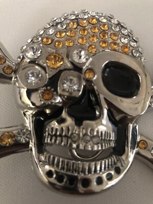 Skull And Crossbones Rhinestone Belt Buckle | eBay display picture 3