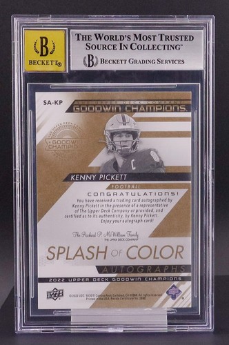 Kenny Pickett 2022 Goodwin Champions Splash of Color Auto BGS 9 - Picture 3 of 3