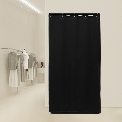 Tienda de ropa portátil armario independiente vestidor móvil negro NUEVO - Imagen 7 de 20