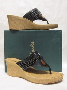 black wedge thong sandals