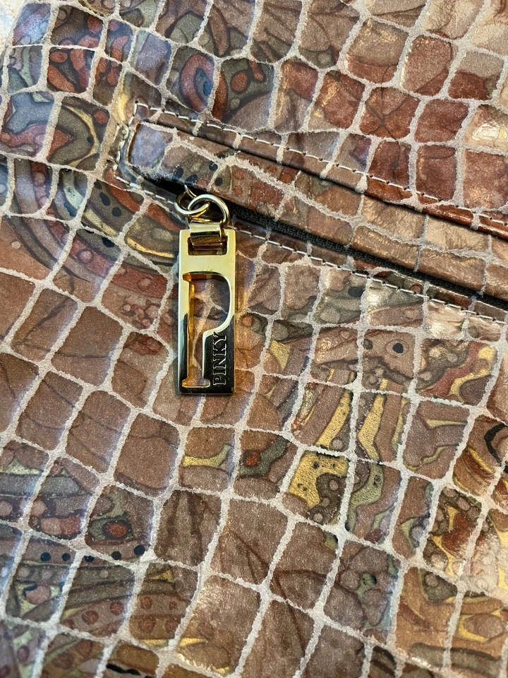 Bolso de Mano Estampado Piel de Serpiente Cuero Genuino de Pinky Excelente Estado Foto 3 de 4